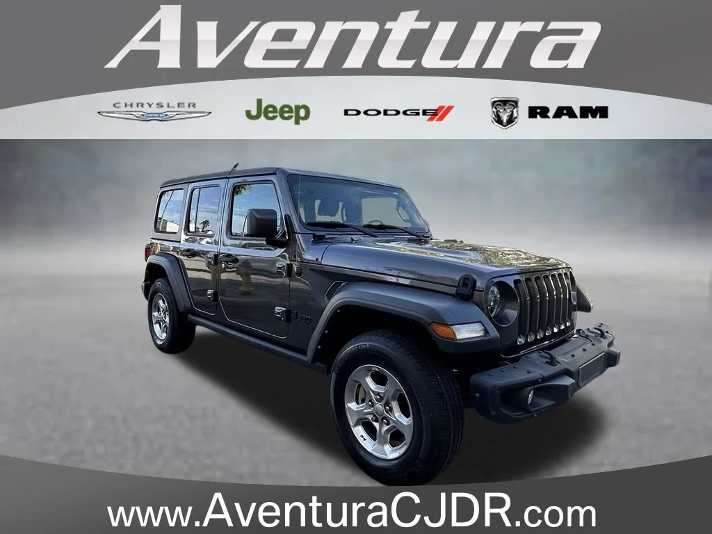 Used 2021 Gray Jeep Unlimited Sport image 1
