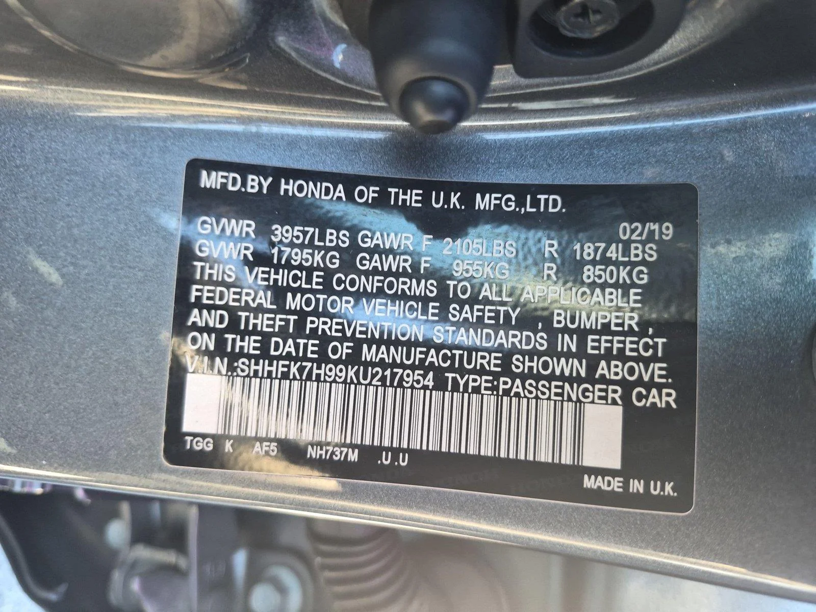 Used 2019 Sonic Gray Pearl Honda Sport Touring image 39