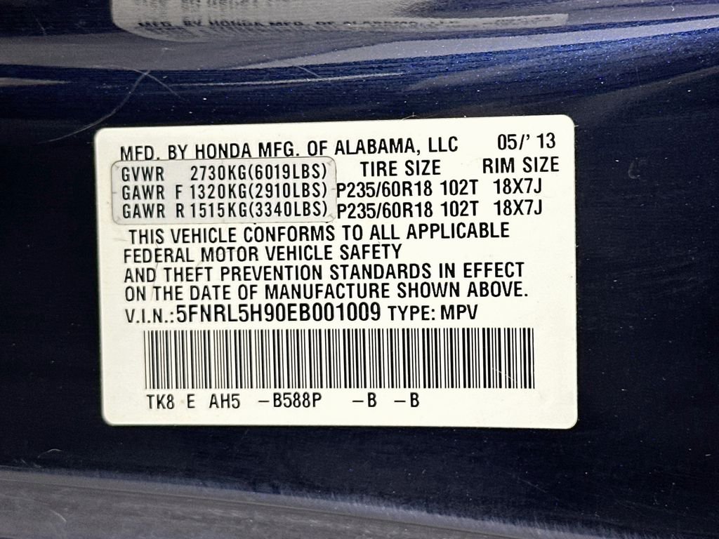 Used 2014 Obsidian Blue Pearl Honda Touring image 36