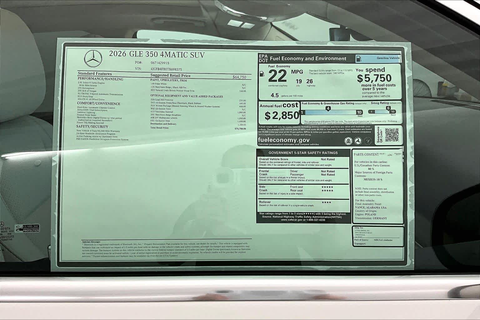 New 2026 Polar White Mercedes-Benz GLE 350 image 26