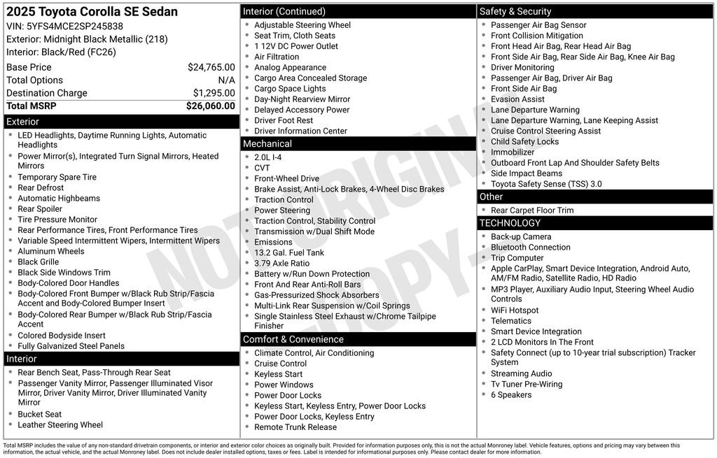 Used 2025 Black Toyota SE image 6