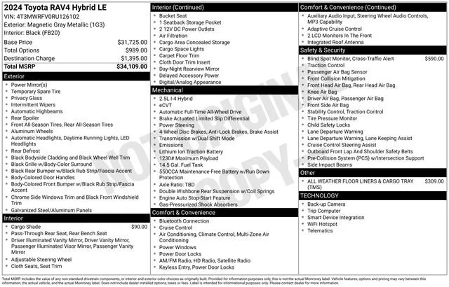 Used 2024 Gray Toyota LE image 5