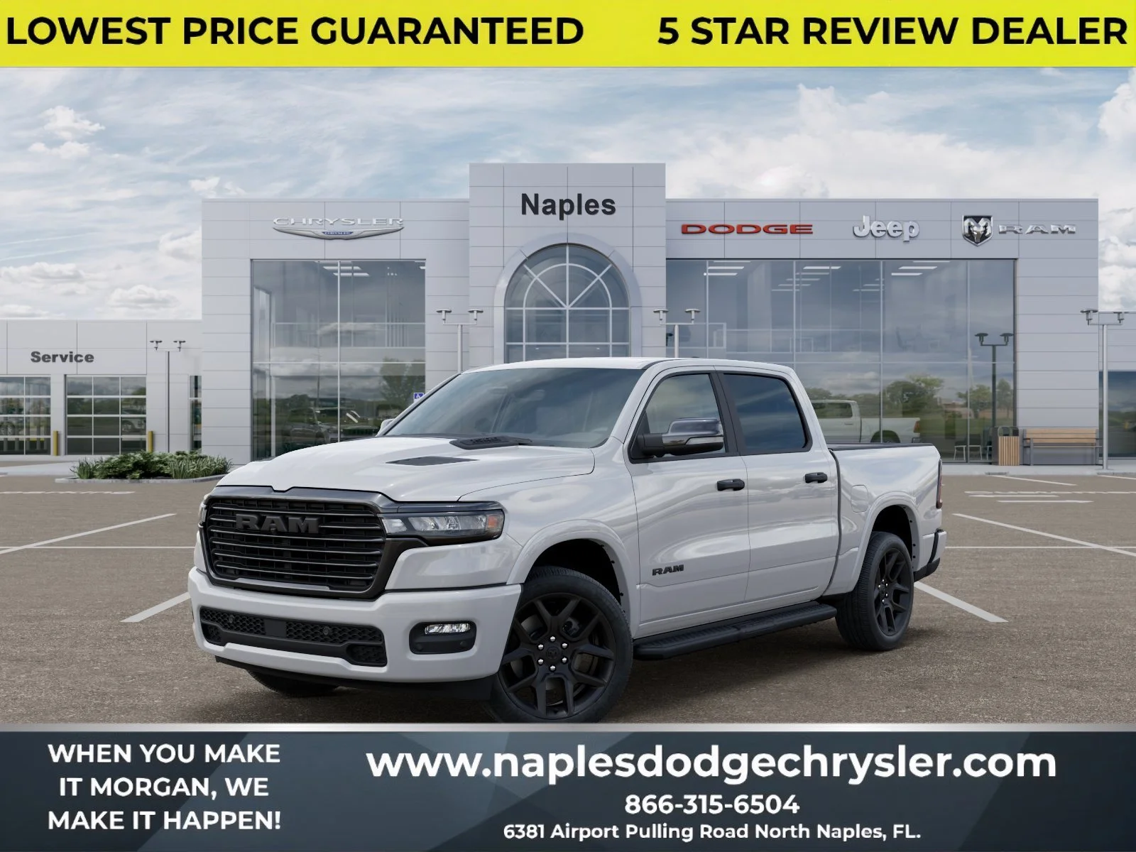 New 2026 Bright White Clear-Coat Exterior Paint RAM Laramie image 1
