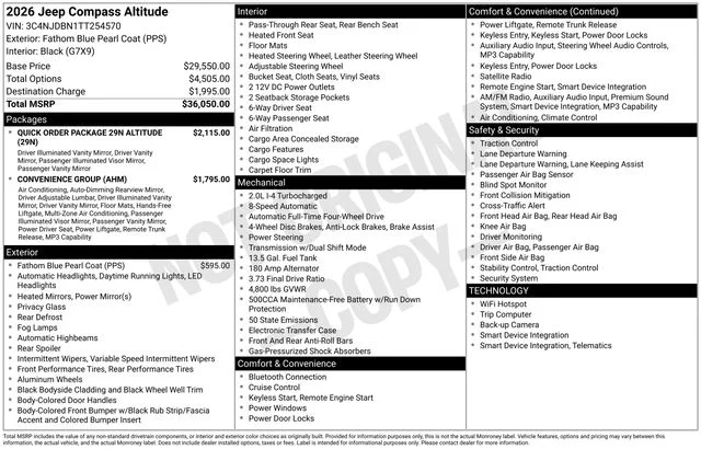 New 2026 Fathom Blue Pearl Coat Jeep Latitude image 14