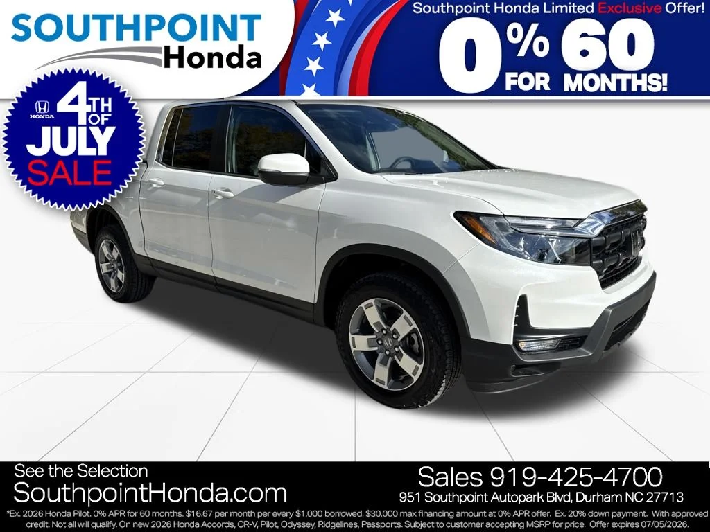 New 2026 Platinum White Pearl Honda RTL image 1
