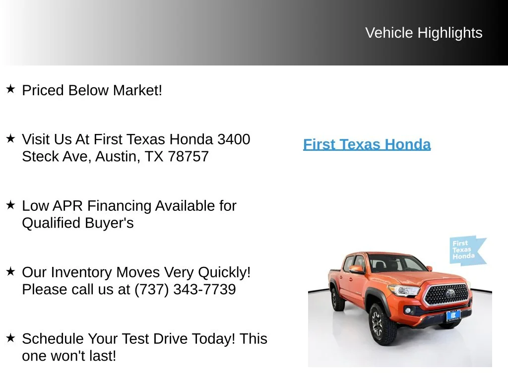 Used 2018 Inferno Red Toyota TRD Off-Road image 9