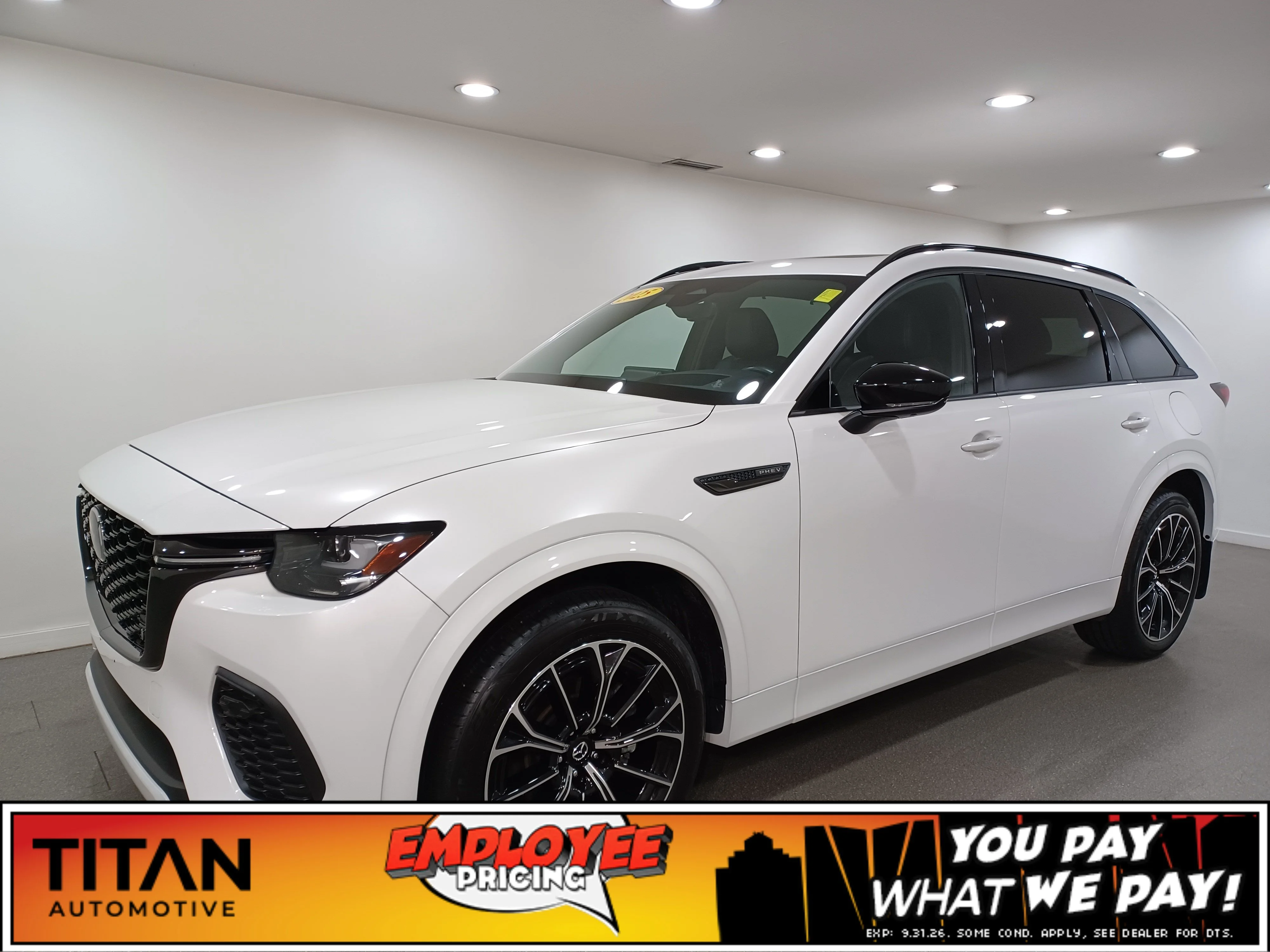 Certified Used 2025 Rhodium White Metallic Mazda GT AWD PHEV*Adaptive Cruise | Nav | 360 Cam | Cooled Leather | Pano Roof | Htd Wheel image 1