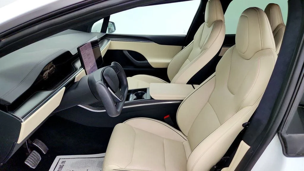 Used 2022 Pearl White Multi-Coat Tesla Plaid AWD w/ 22