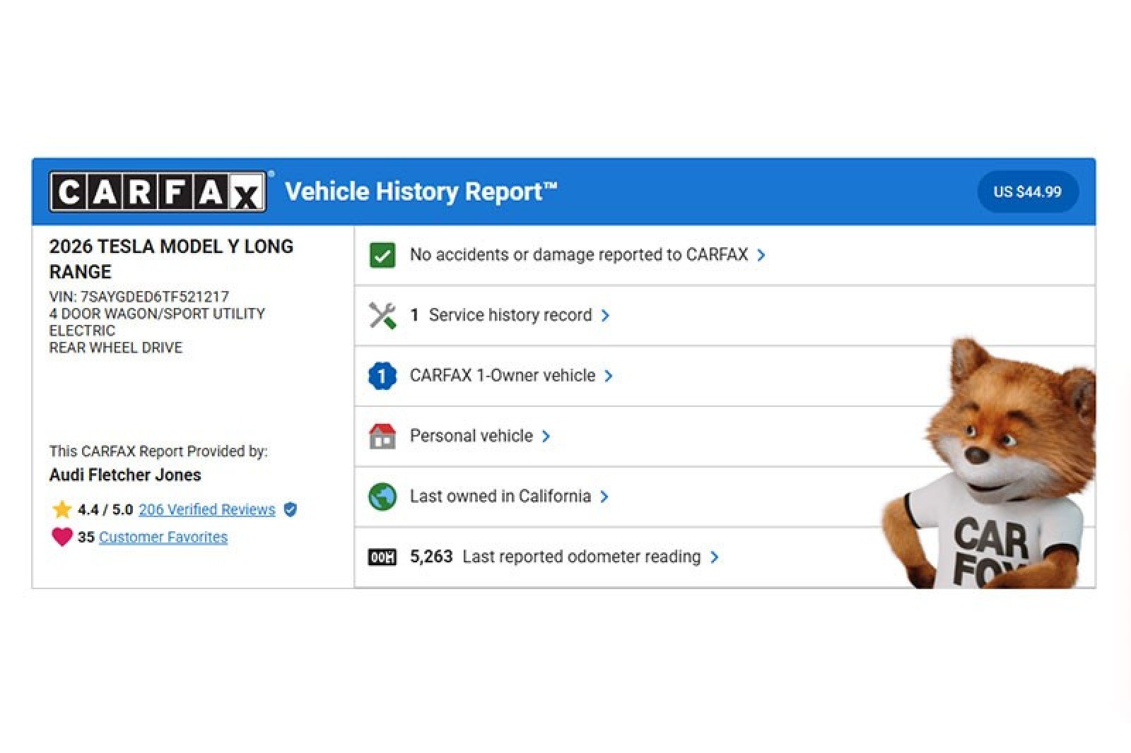 Used 2026 Tesla Model Y Long Range with VIN 7SAYGDED6TF521217 for sale in Kansas City