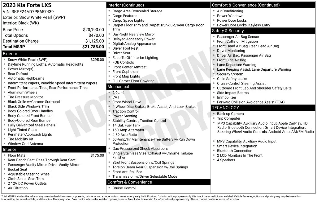 Certified Used 2023 White Kia LXS image 2