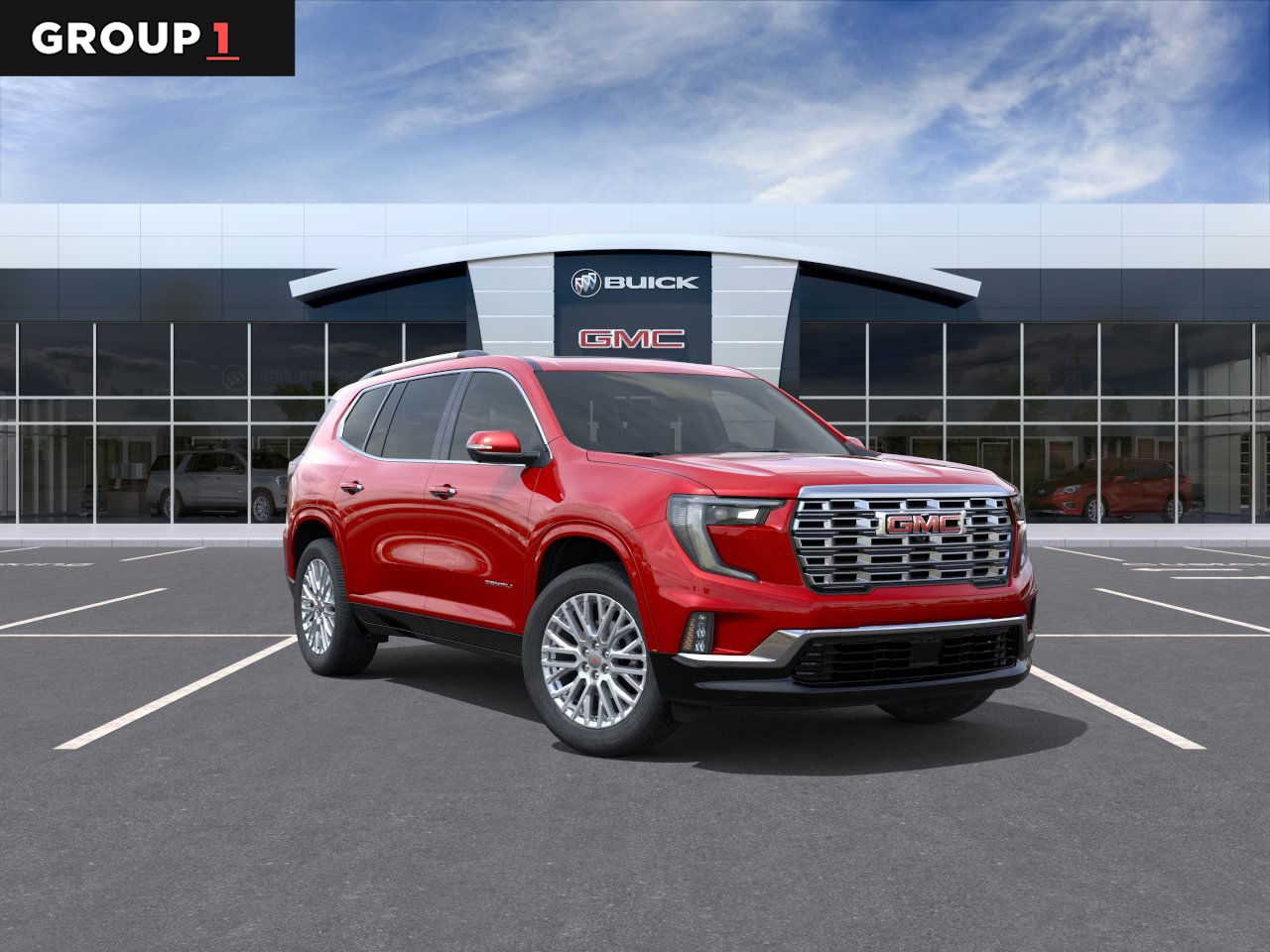 Volcanic Red Tintcoat 2026 GMC Acadia Denali FWD SUV / Crossover Front-Wheel Drive 8-Speed Automatic