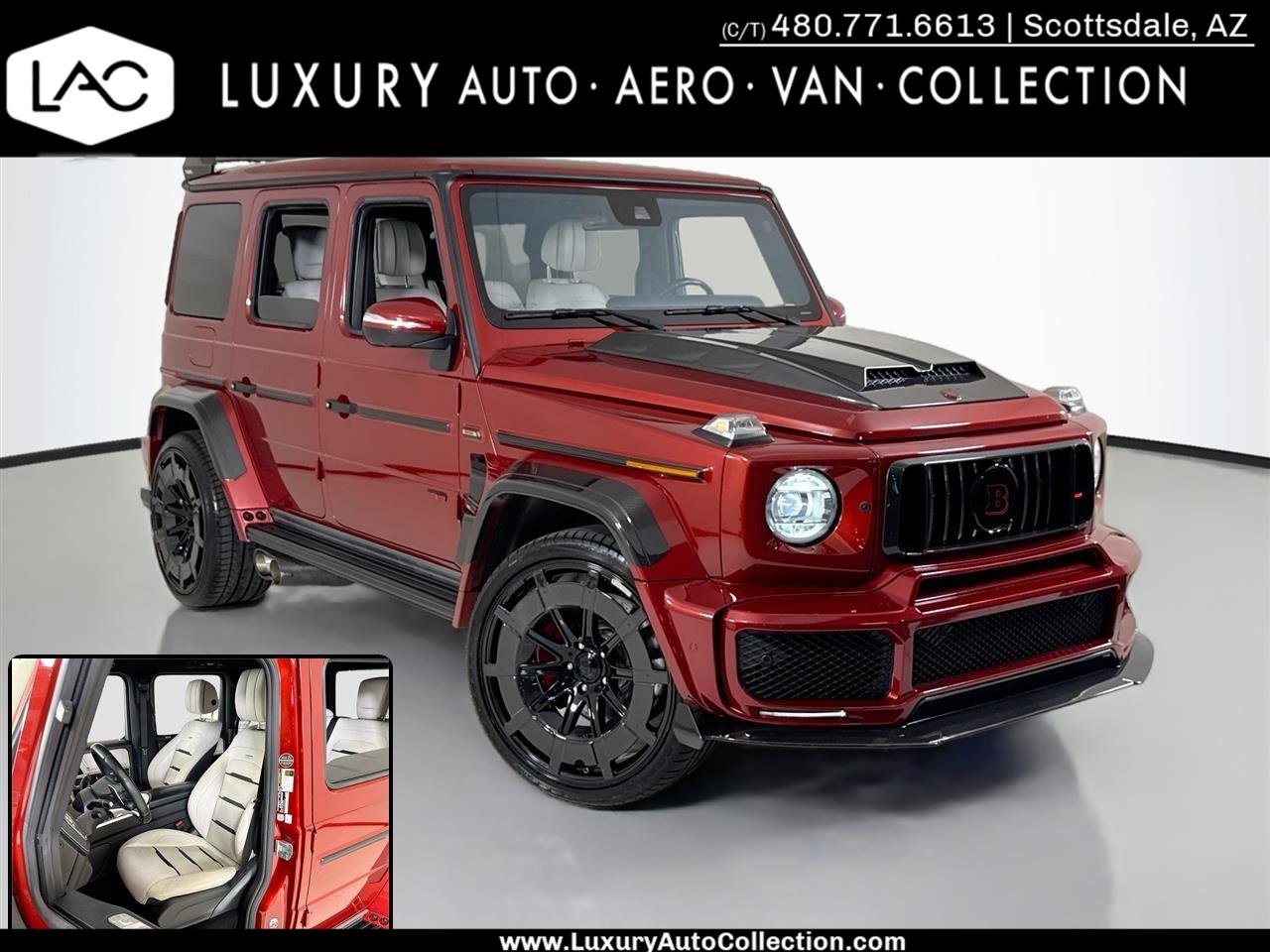 Used 2021 designo Cardinal Red Metallic Mercedes-Benz AMG® G 63 | Brabus Widebody image 1