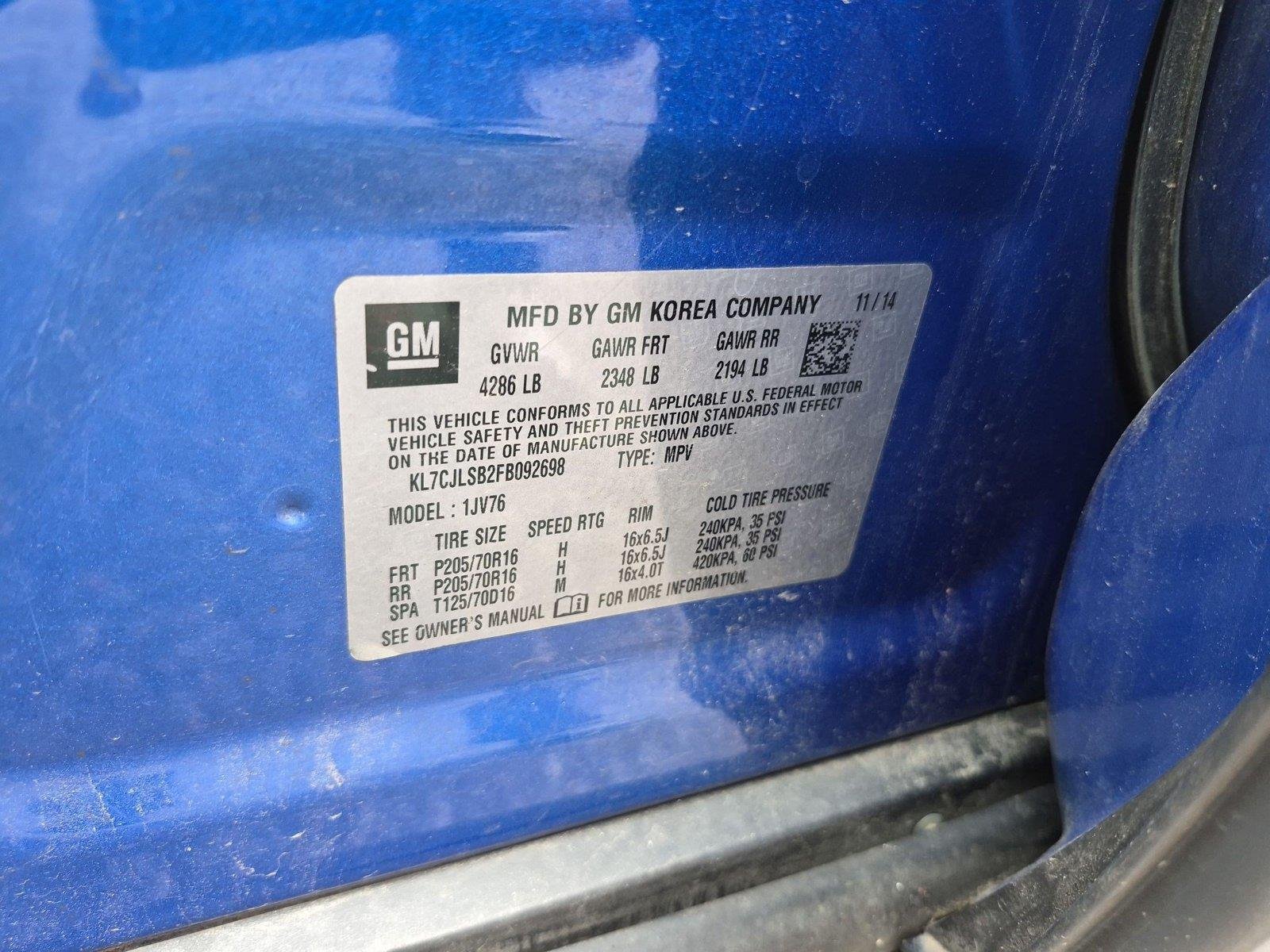 Used 2015 Brilliant Blue Metallic Chevrolet LT image 38