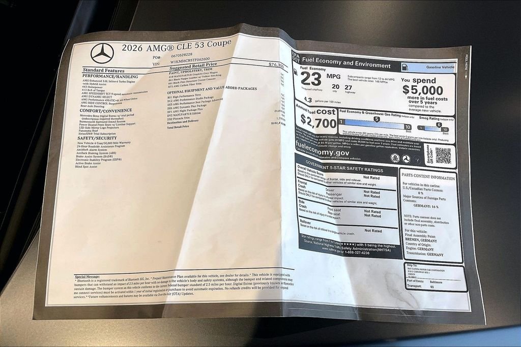 New 2026 MANUFAKTUR exclusive graphite grey magno Mercedes-Benz AMG® CLE 53 4MATIC+ Coupe image 12