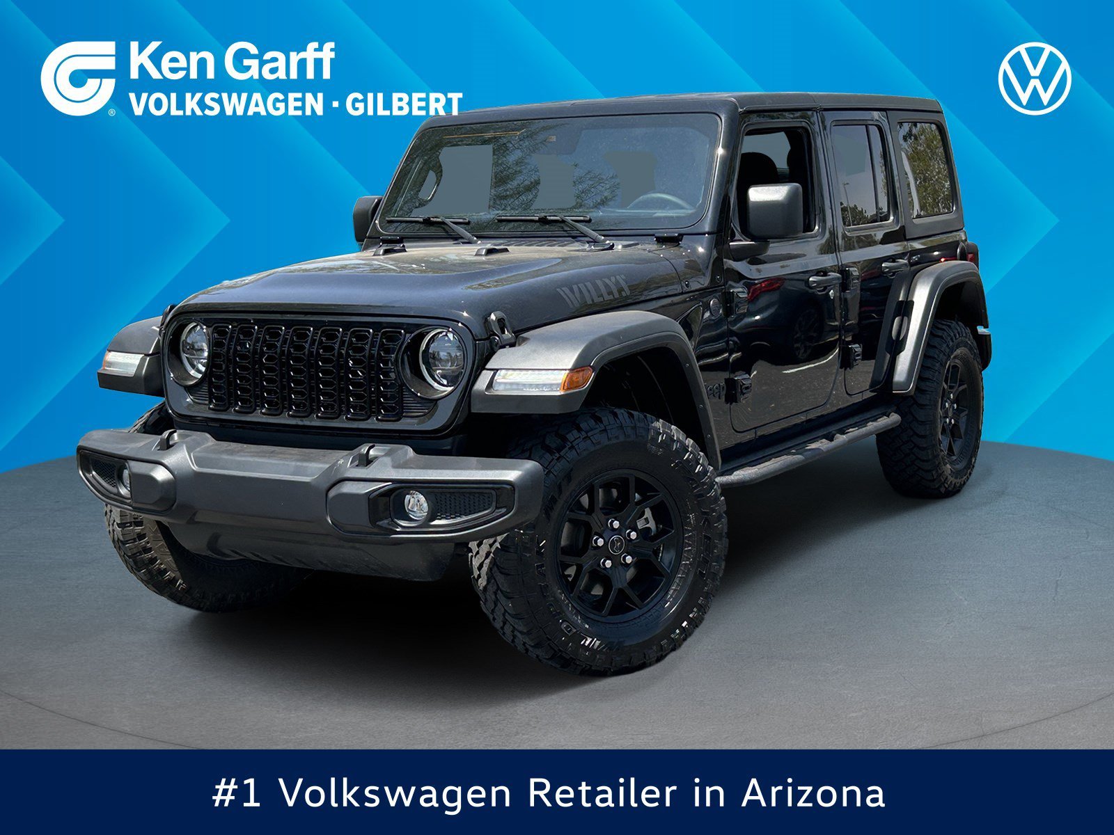 Used 2024 Black Clearcoat Jeep Willys image 1