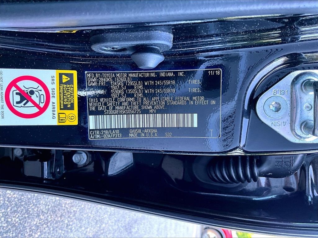 Certified Used 2019 Black Toyota Limited Platinum image 9