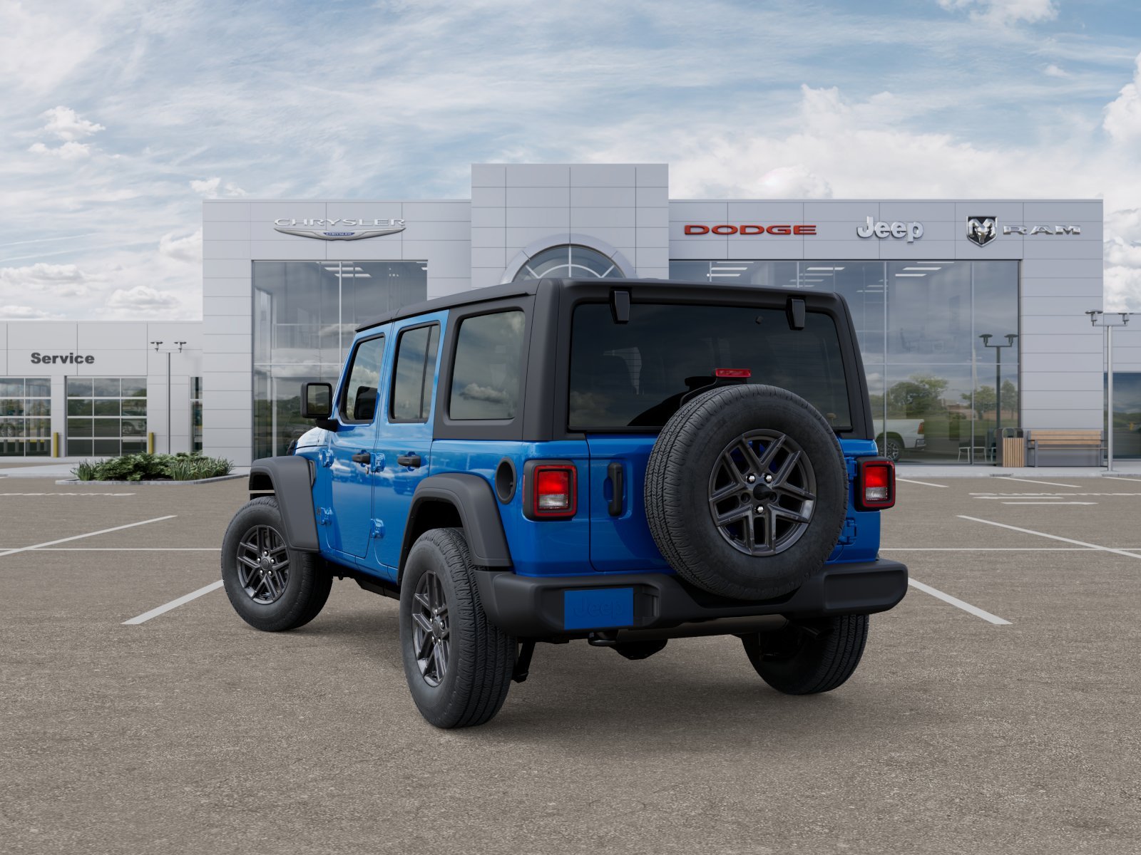 New 2025 Hydro Blue Pearl-Coat Exterior Paint Jeep 4-Door Sport S 4x4 image 29