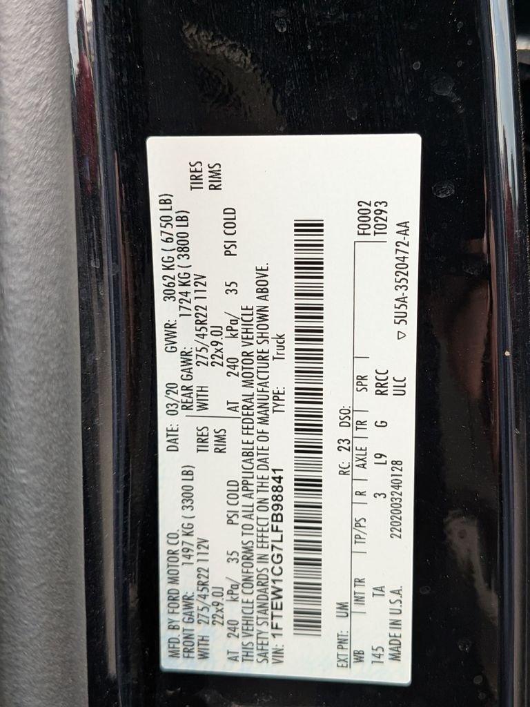 Used 2020 Black Metallic Ford Limited image 32