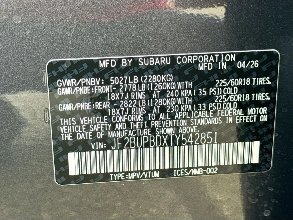 New 2026 Gray Subaru Premium image 42