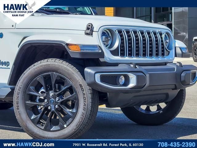 Certified 2025 Jeep Wrangler 4xe Sahara 4XE with VIN 1C4RJXP67SW602045 for sale in Forest Park, IL