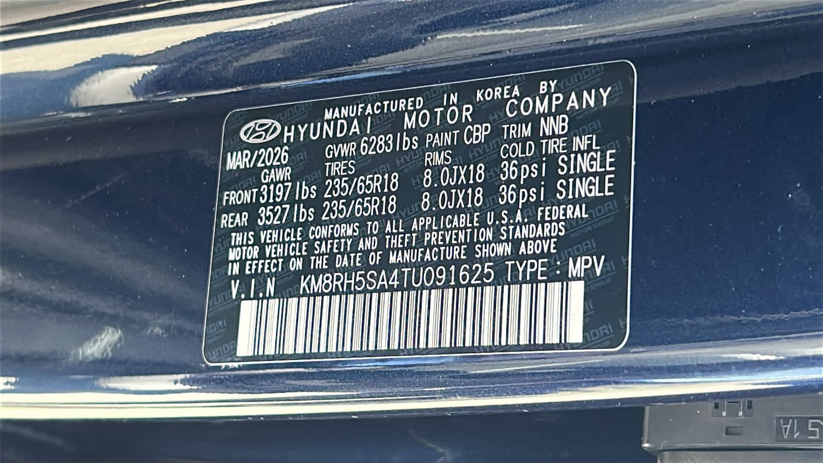 New 2026 Classy Blue Pearl Hyundai Blue SEL Premium 7P image 30