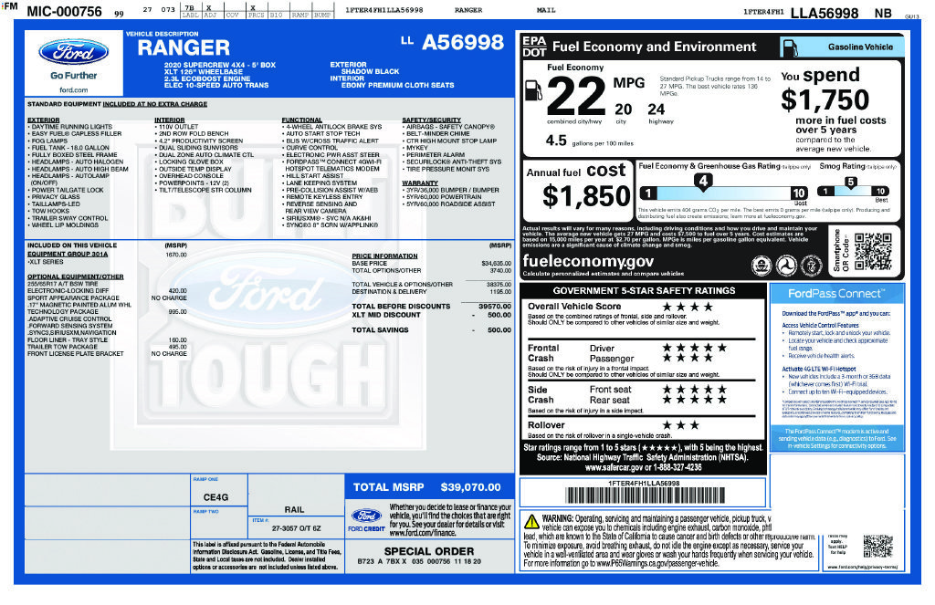 Used 2020 Black Ford XLT image 8
