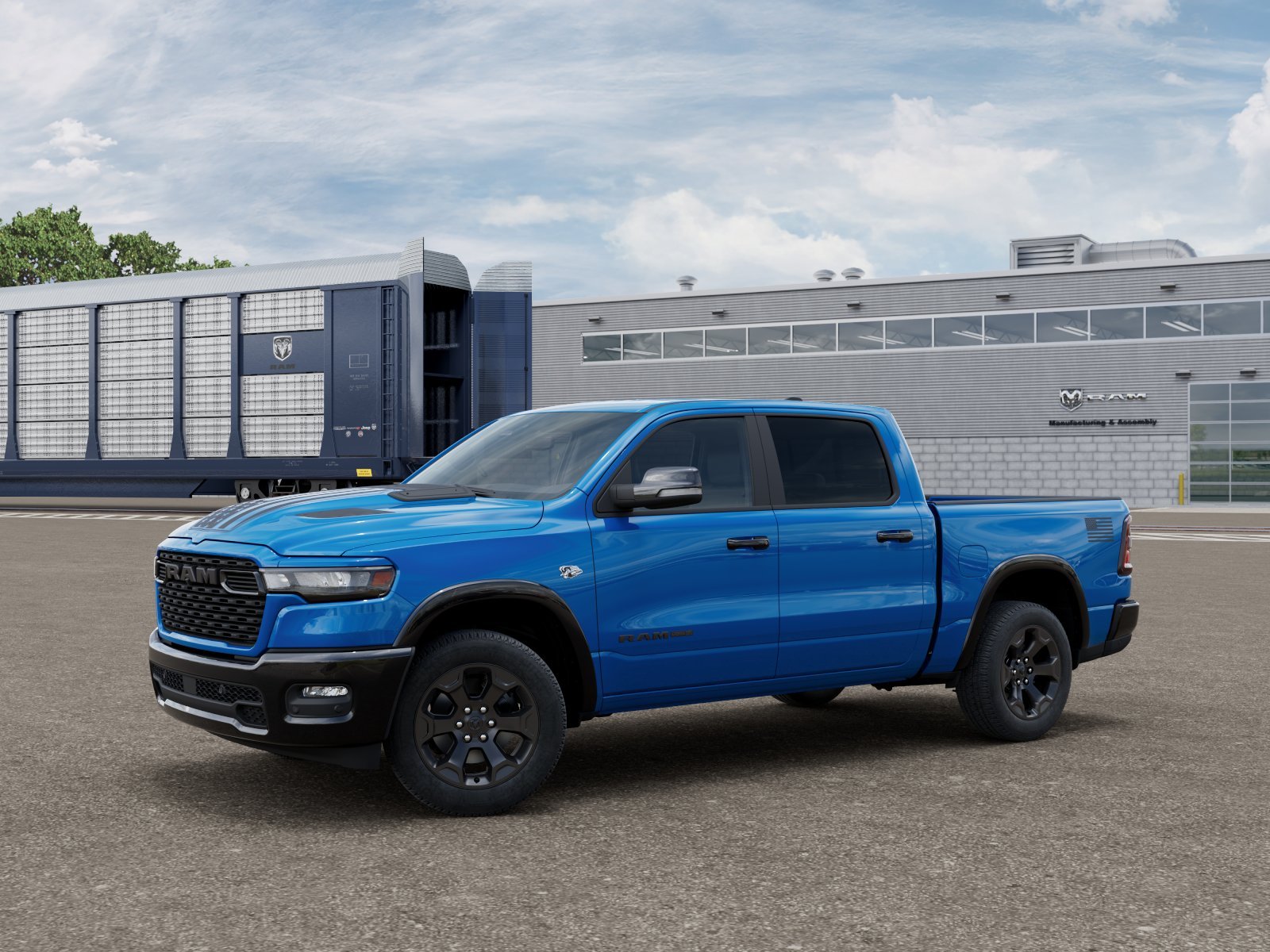 New 2026 Hydro Blue Pearl-Coat Exterior Paint RAM Big Horn/Lone Star America 250 image 1