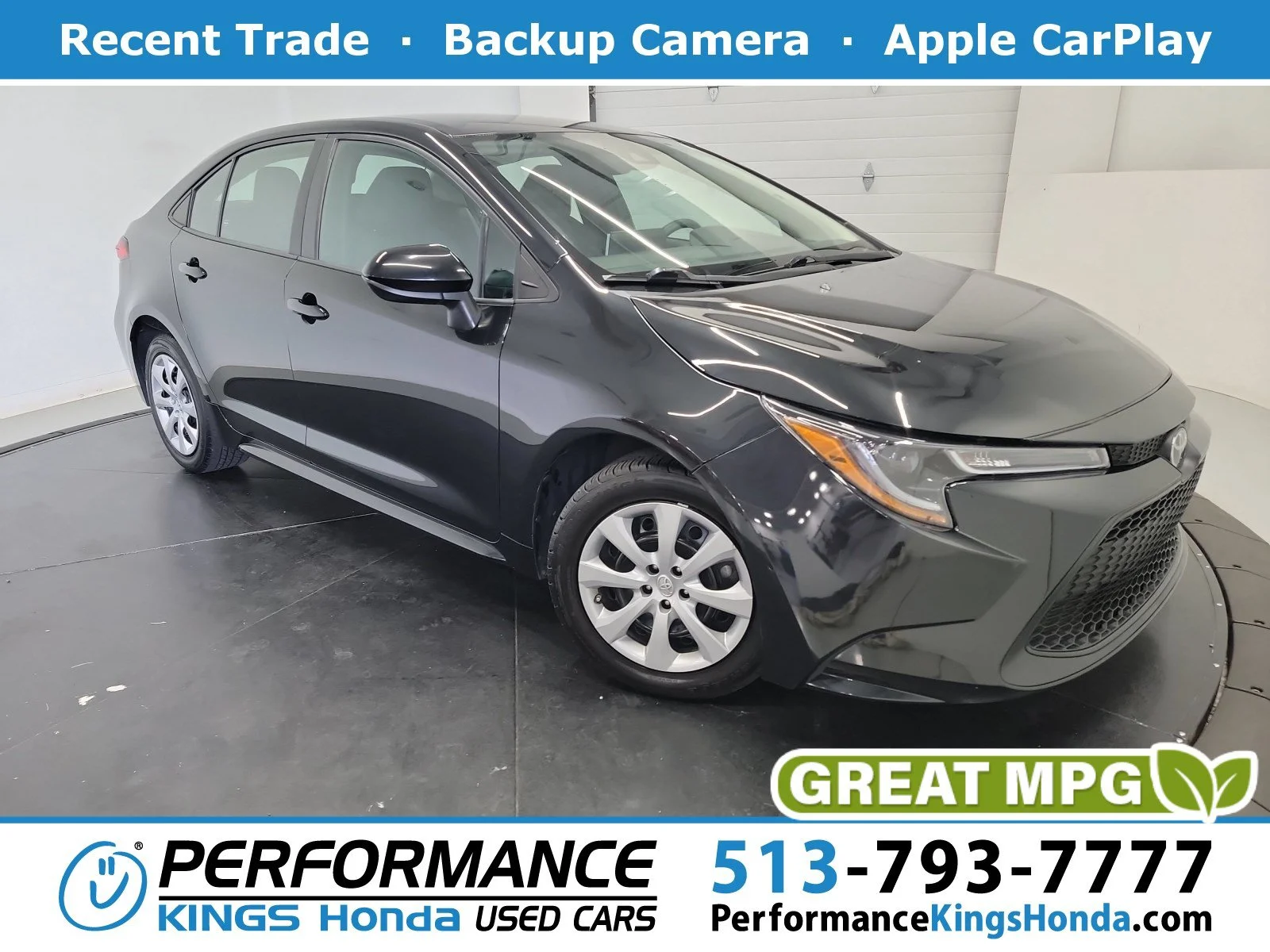 Used 2021 Black Sand Pearl Toyota LE image 1