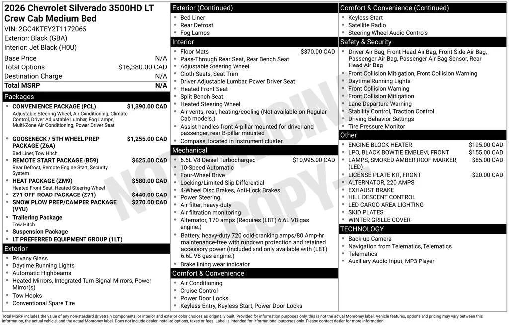 New 2026 Black Chevrolet LT image 2