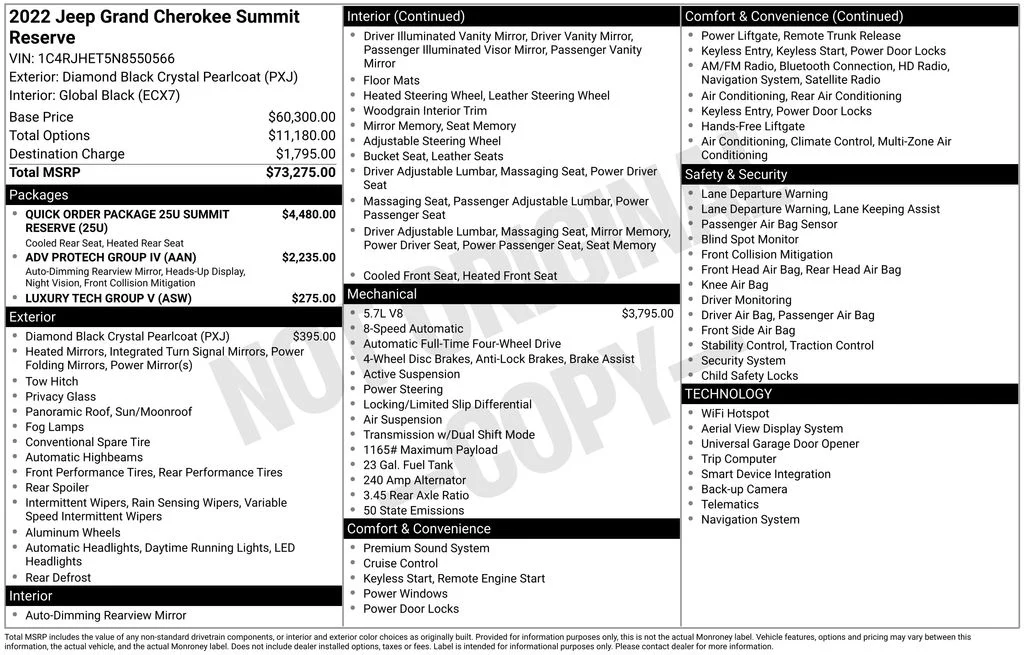 Certified Used 2022 Black Jeep Summit Reserve image 35