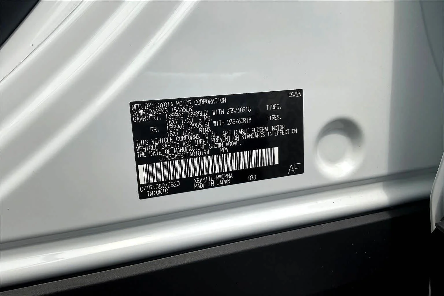 New 2026 Wind Chill Pearl Toyota XLE image 19