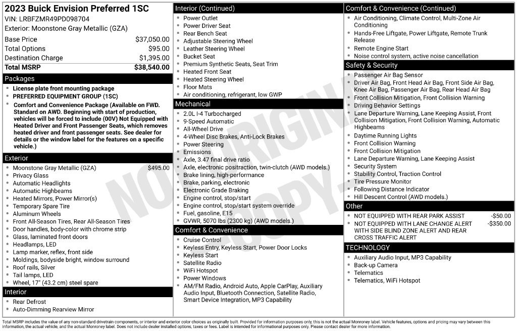 Used 2023 Gray Buick Preferred image 23