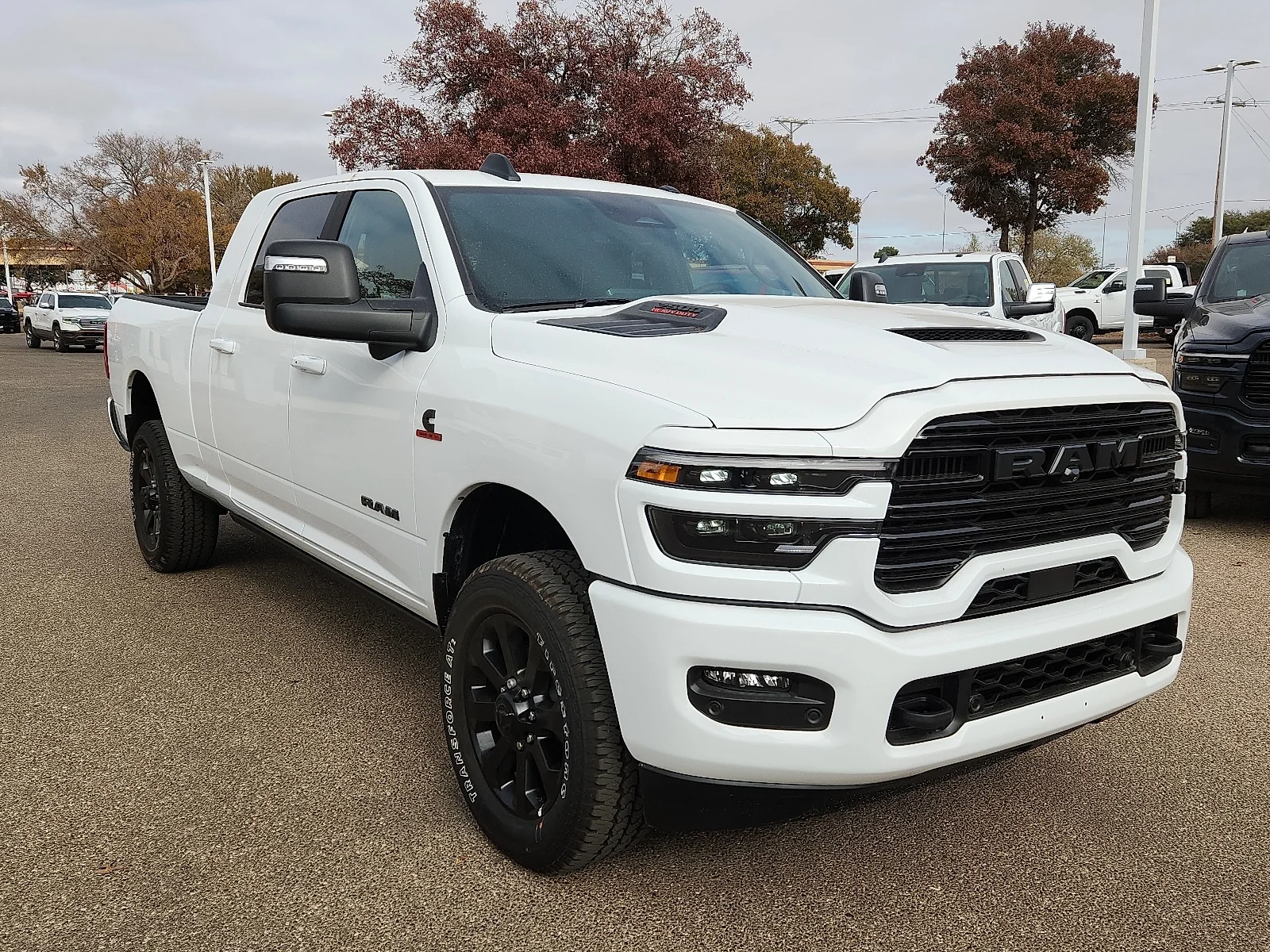 New 2025 Bright White Clear-Coat  Paint Ram LARAMIE CREW CAB 4X4 6