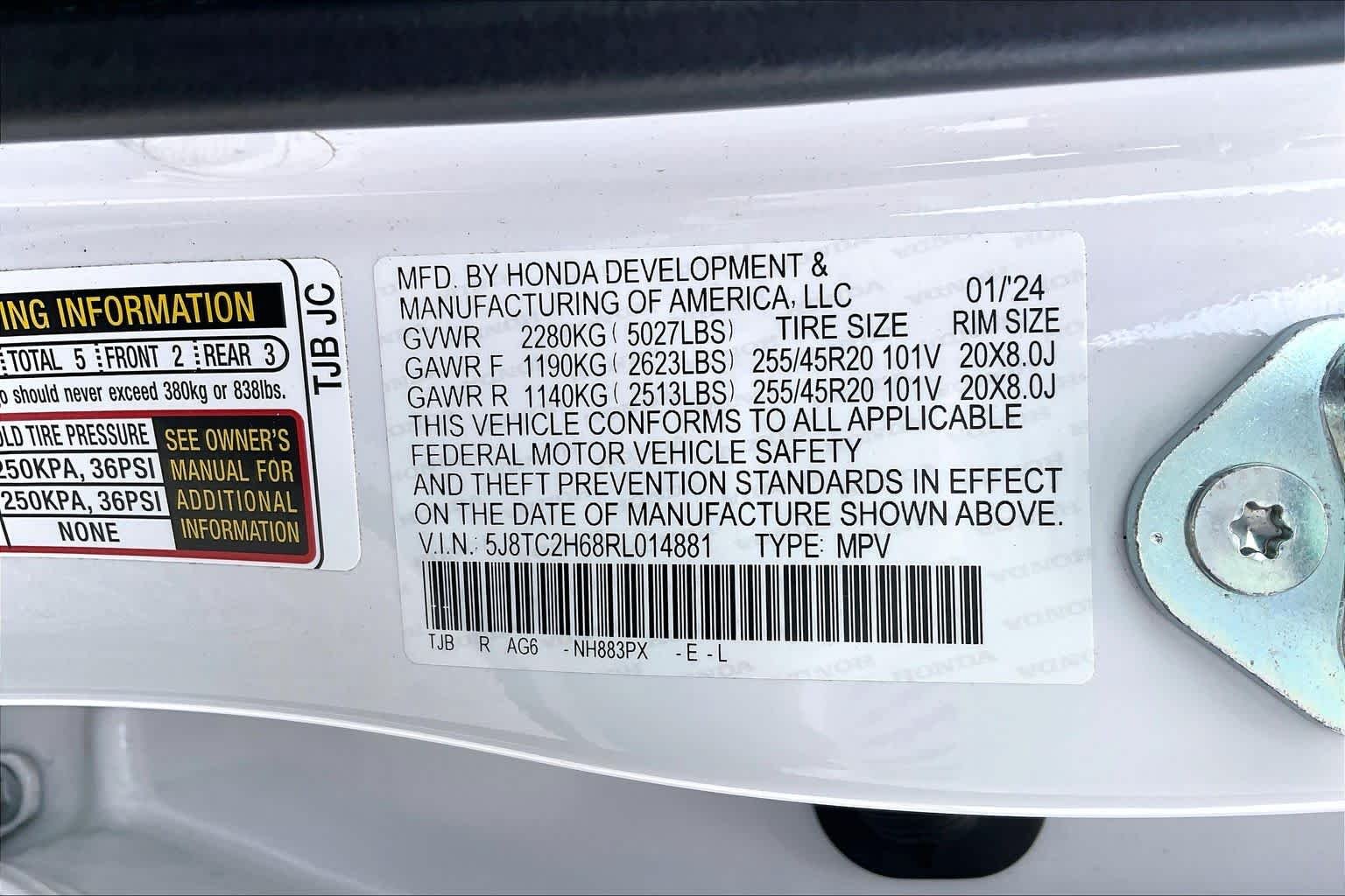 Certified Used 2024 Platinum White Pearl Acura w/A-Spec Package image 33