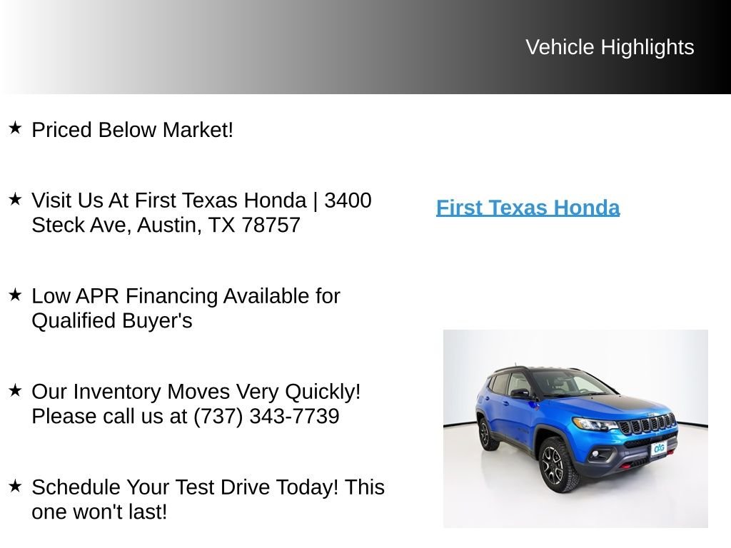 Used 2025 Hydro Blue Pearlcoat Jeep Trailhawk image 9
