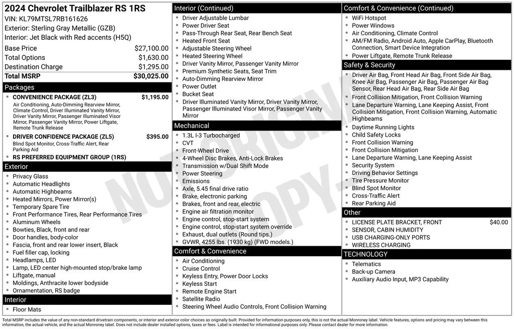 Used 2024 Gray Chevrolet RS image 8