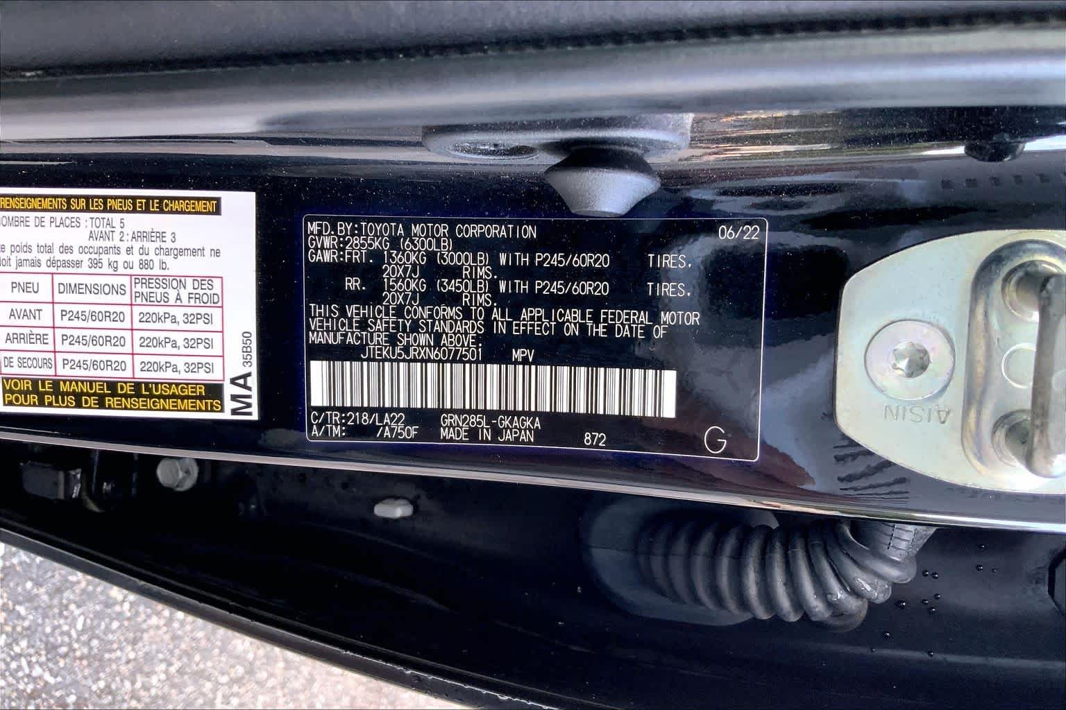 Used 2022 Midnight Black Metallic Toyota Limited image 31