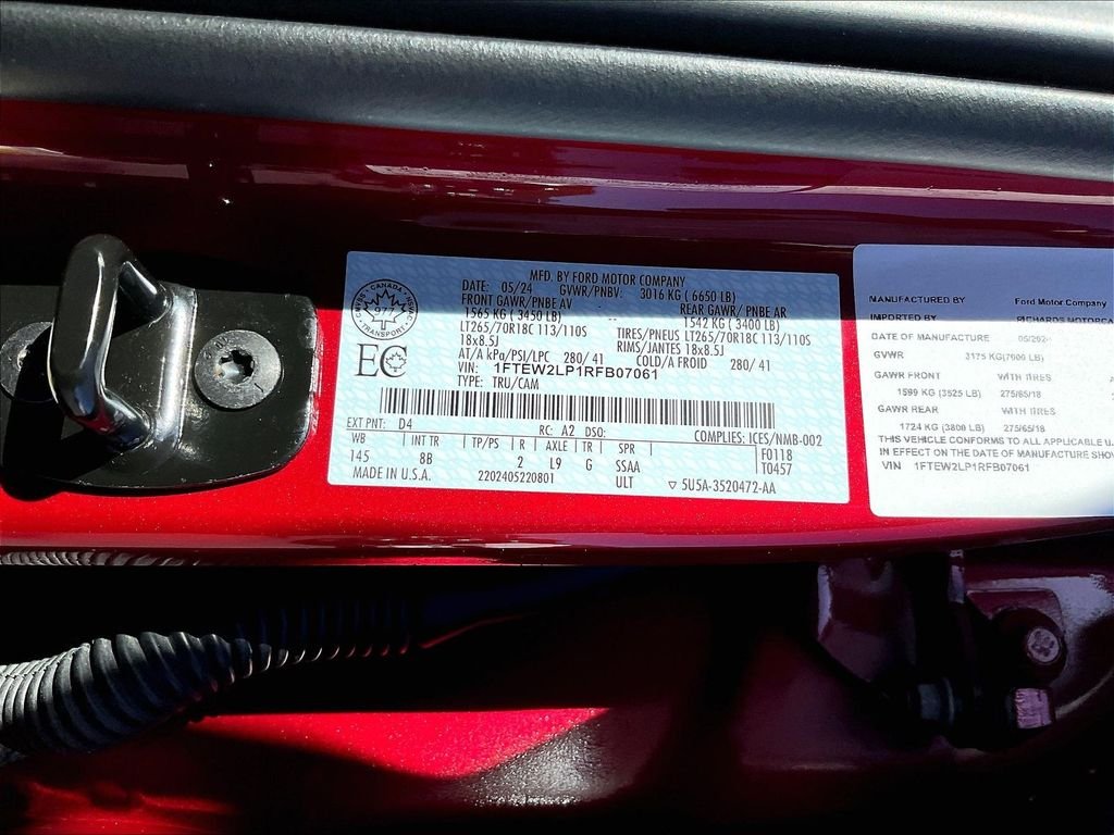 Used 2024 Rapid Red Metallic Tinted Clearcoat Ford STX SuperCrew image 33