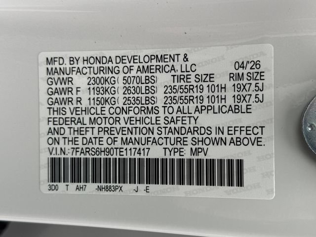 Certified Used 2026 Platinum White Pearl Honda Sport Touring image 19