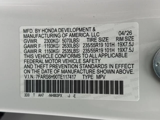 Certified Used 2026 Platinum White Pearl Honda Sport Touring image 19