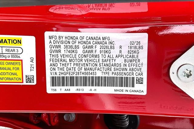 New 2026 Honda Civic LX 4D Sedan