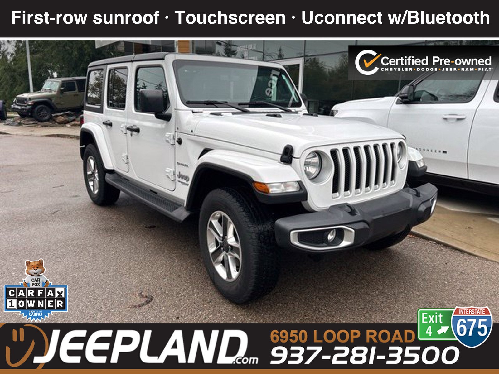 Used 2022 Bright White Clearcoat Jeep Unlimited Sahara image 3