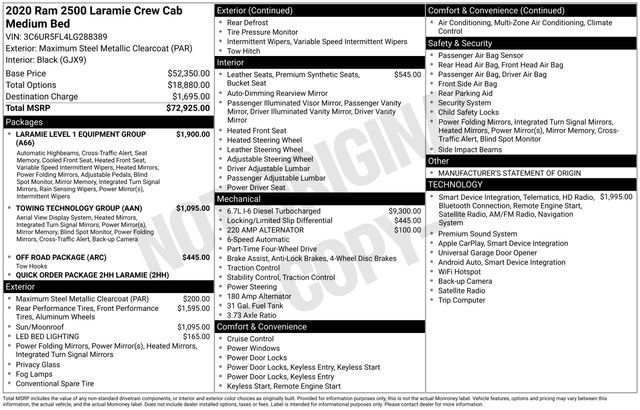 Certified Used 2020 Gray Ram Laramie Crew Cab 4x4 6