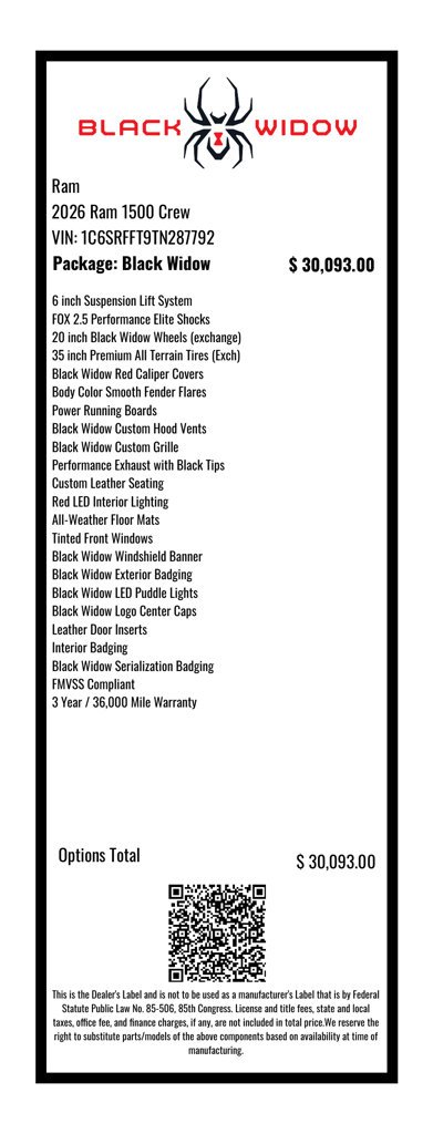 New 2026 Granite Crystal Metallic Clear-Coat Exterior Paint RAM Black Widow image 2
