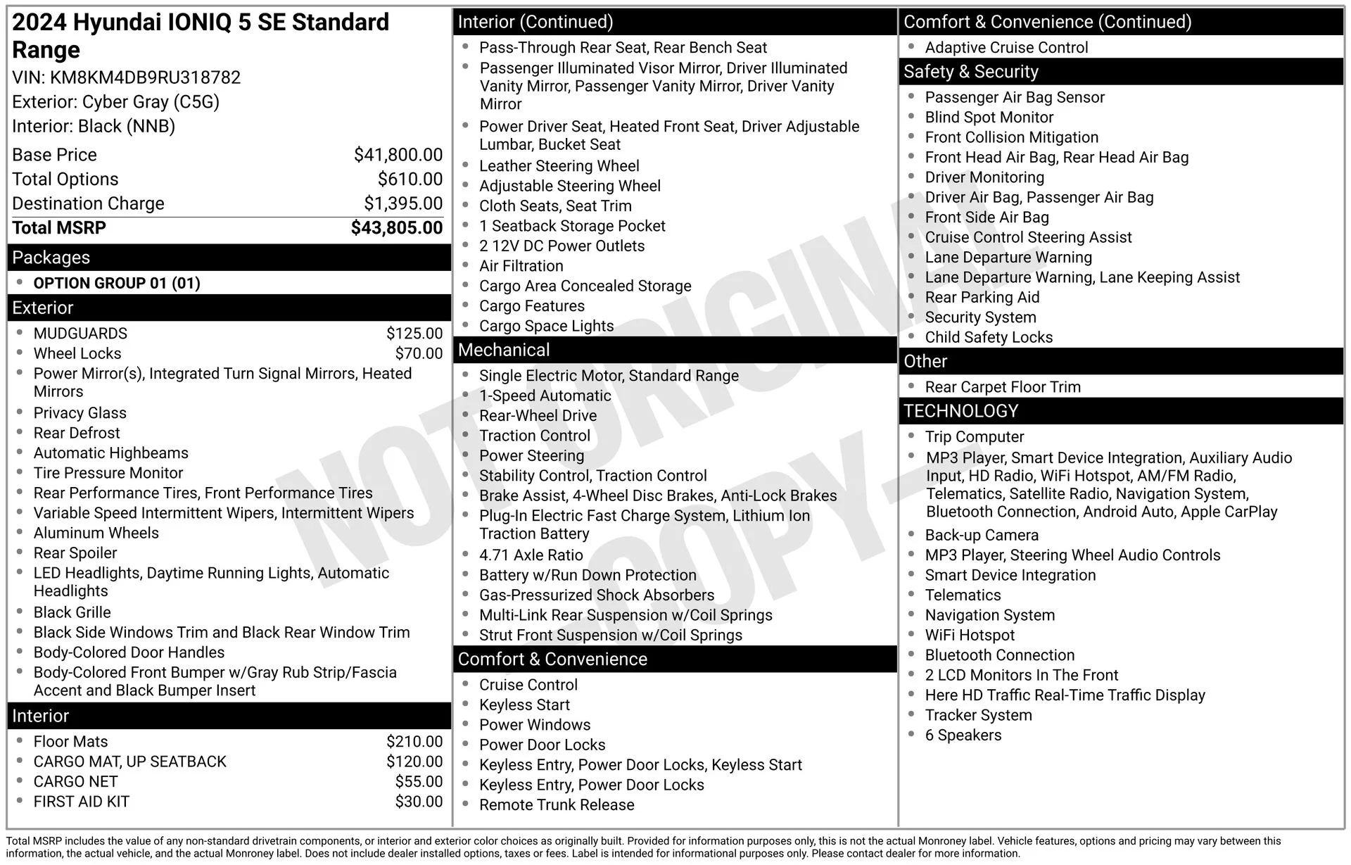 Used 2024 Gray Hyundai SE Standard Range image 7