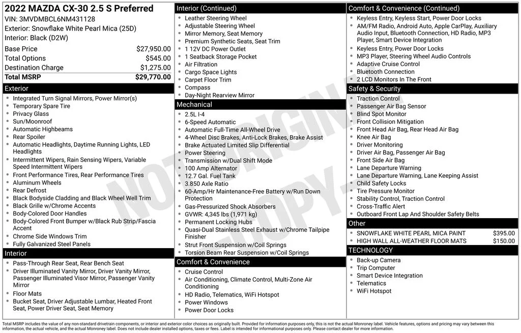 Certified Used 2022 White Mazda 2.5 S Preferred Package image 7