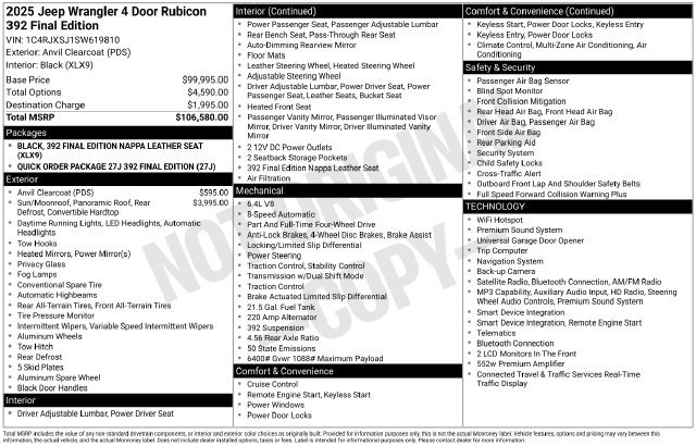 Used 2025 Gray Jeep Rubicon 392 image 14