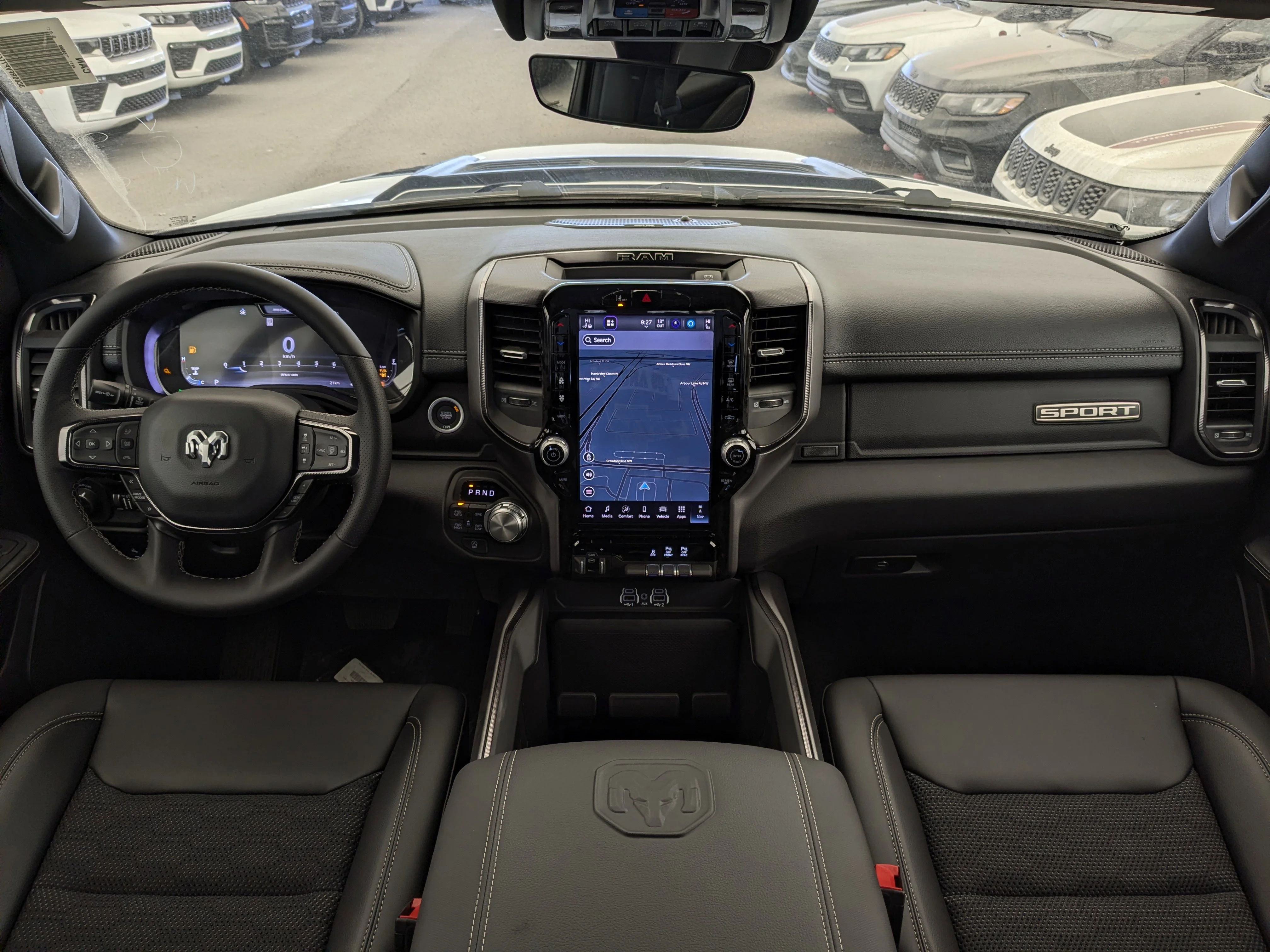 New 2026 White RAM Sport - - Pkg 21L - Pano Sunroof - Sport Hood - 3.0L Hurricane & More image 28
