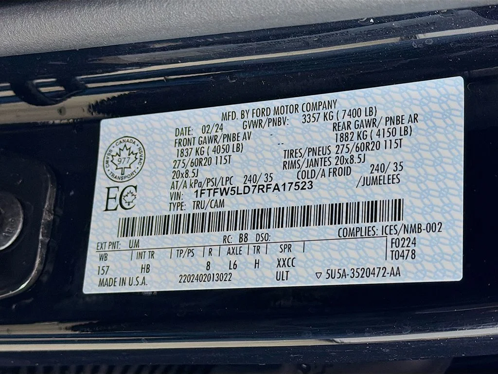 Used 2024 Agate Black Metallic Ford Lariat image 43