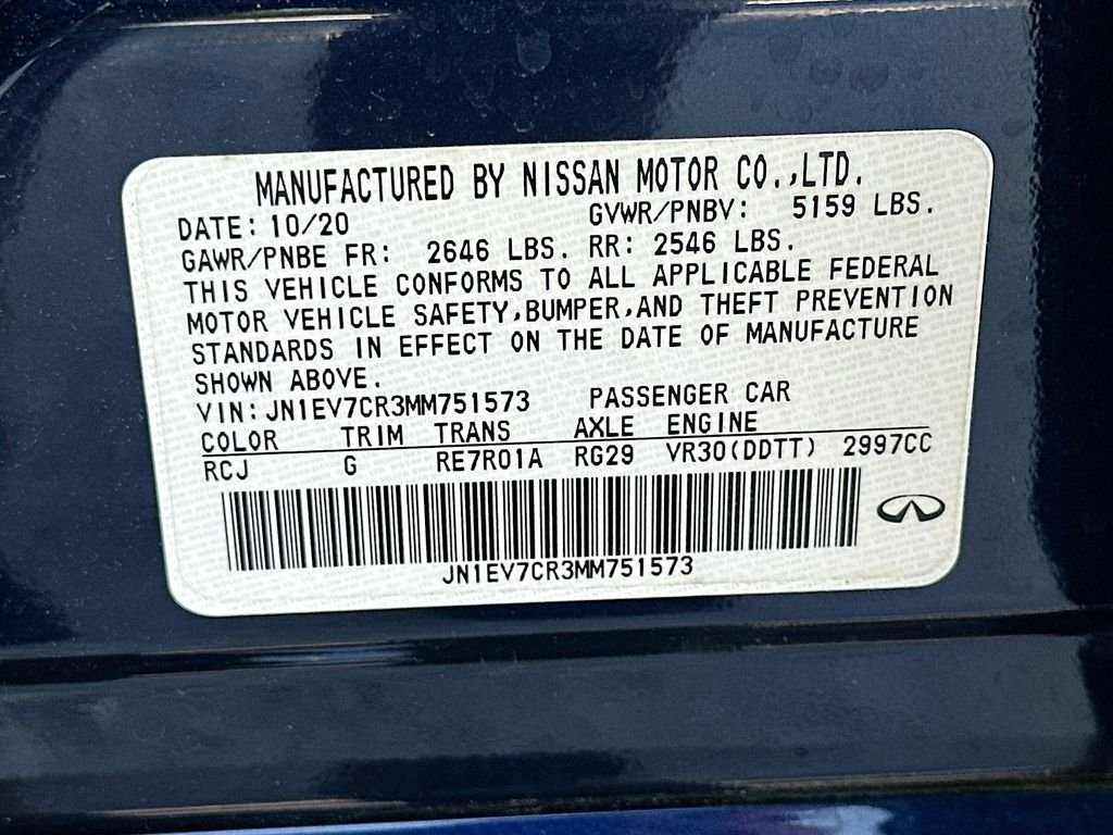 Used 2021 Blue INFINITI 3.0t SENSORY image 33